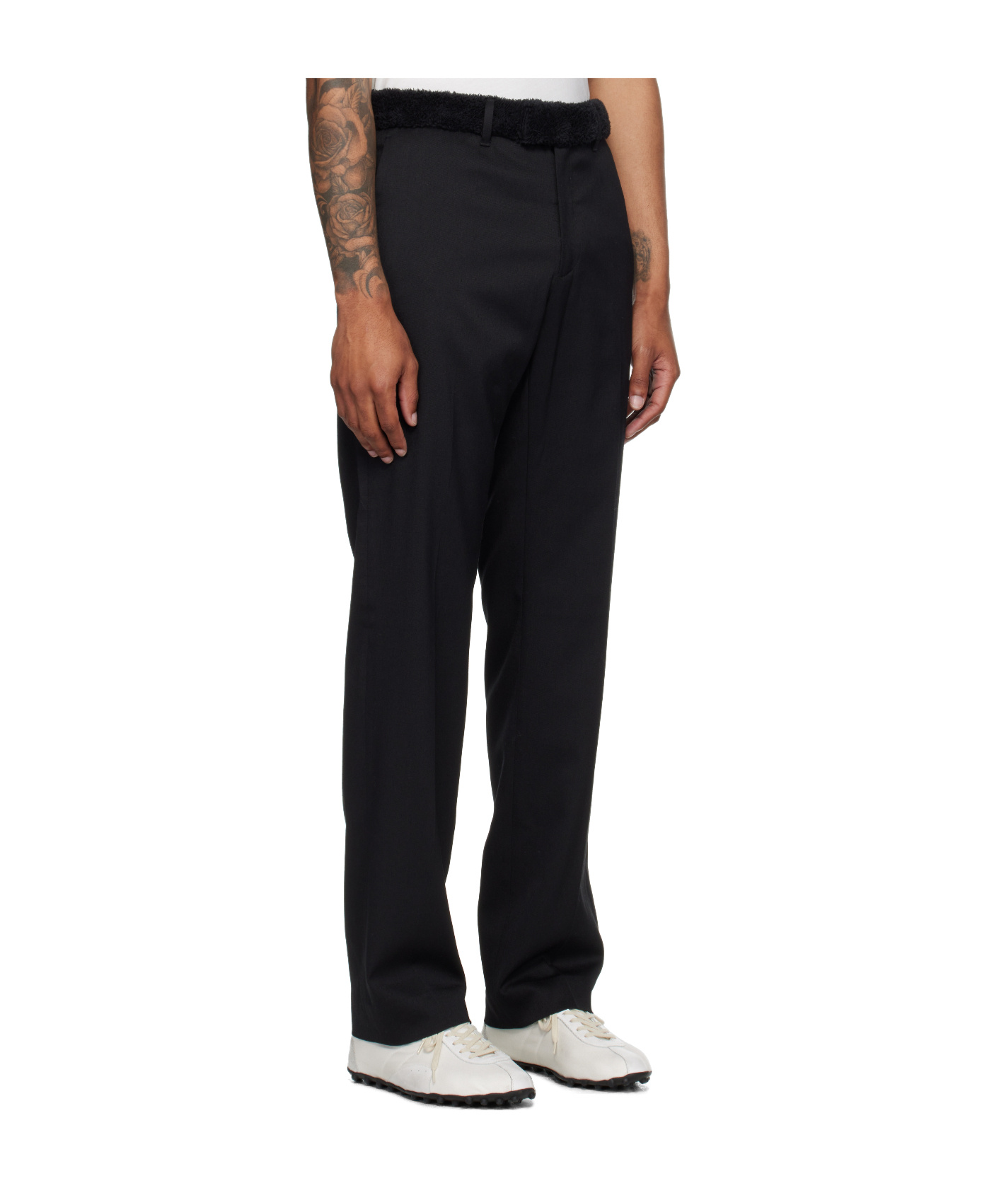 Mm6 Maison Margiela Belt Loops Slacks In Black