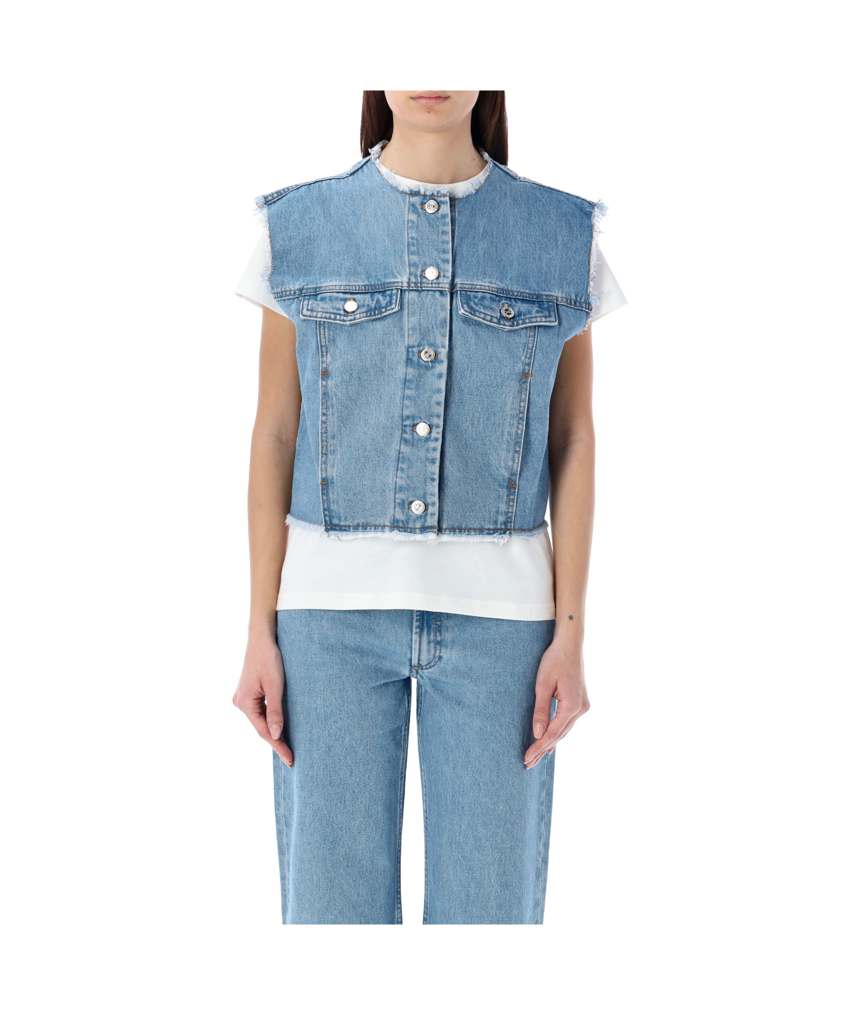 APC CROPPED DENIM VEST