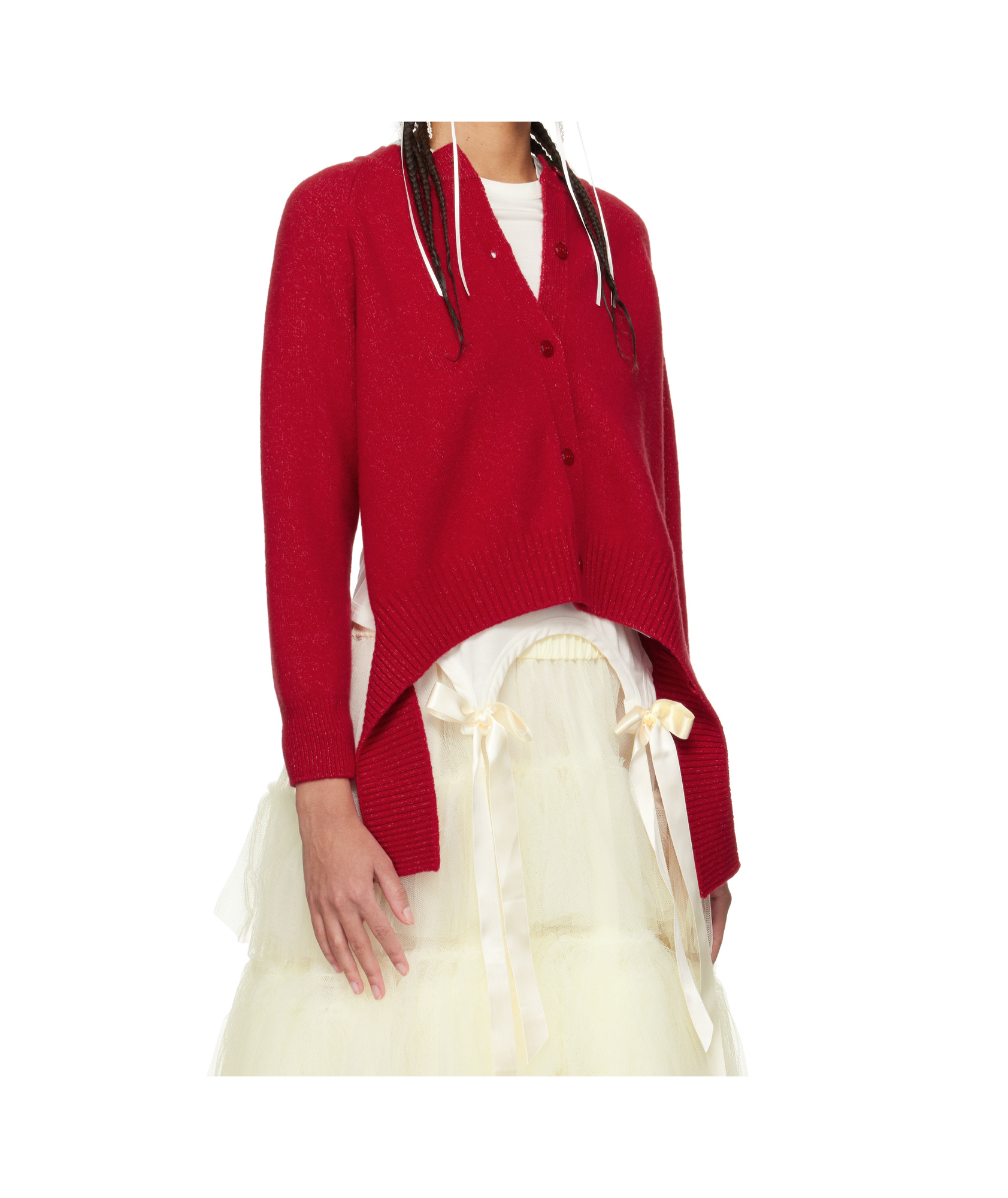 Simone Rocha Open-back Cardigan In Red