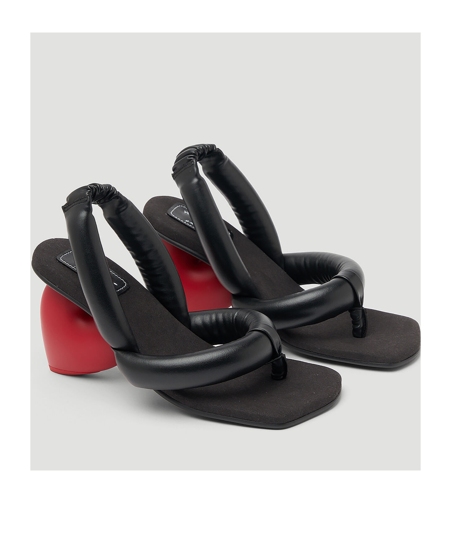 Yumeyume Square Toe High Heels In Black
