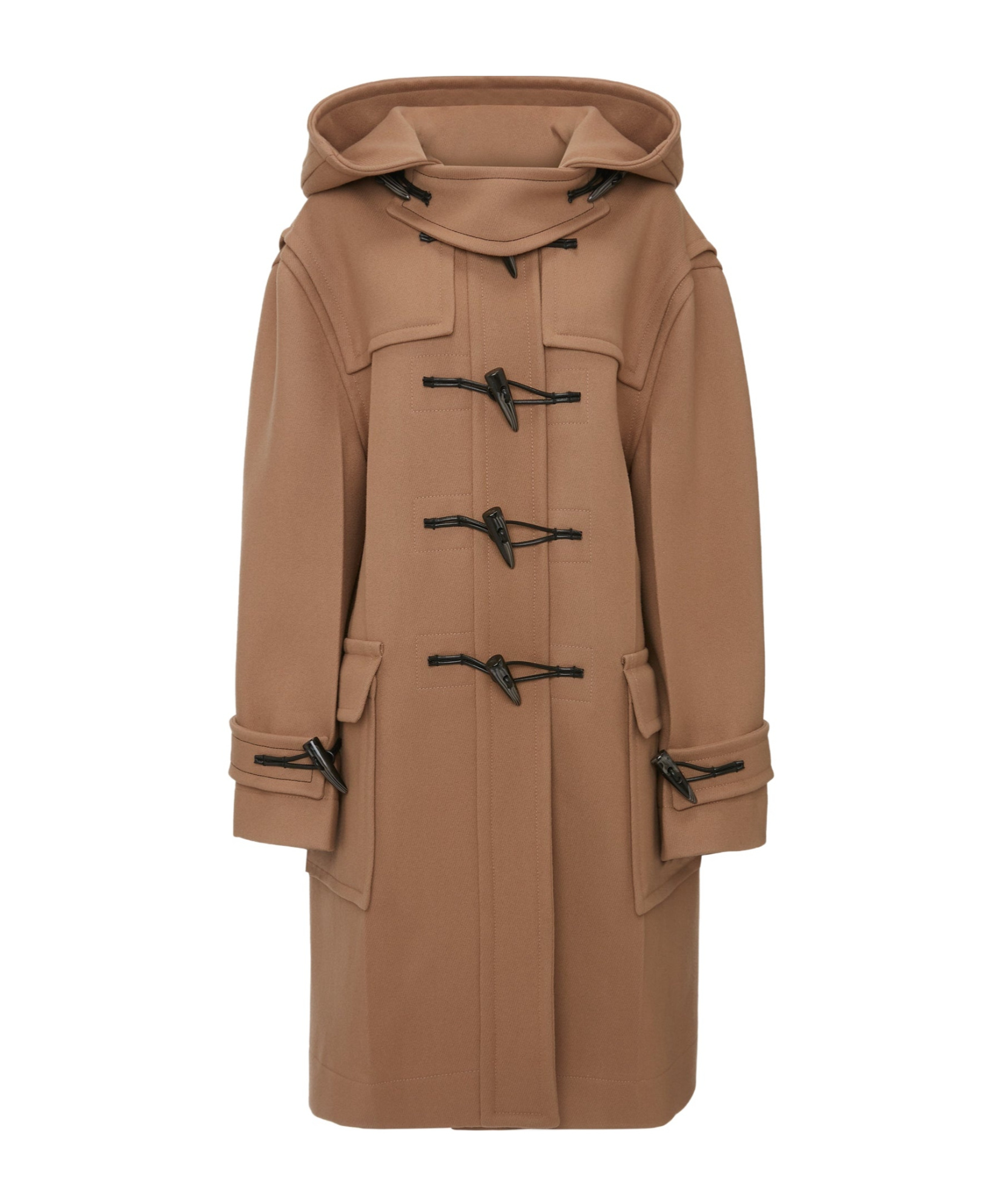 Victoria Beckham Long-sleeved Tweed Coat In Brown