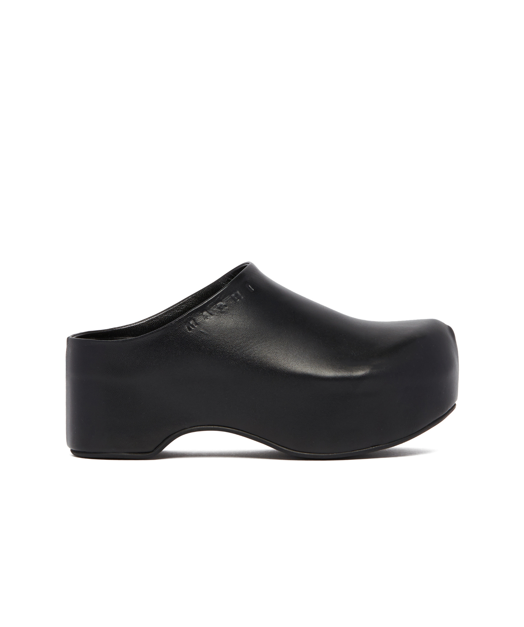 MARNI BLACK LEATHER CHUNKY CLOG SABOT