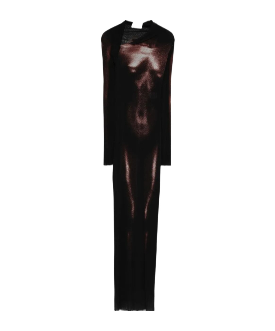 Jean Paul Gaultier Body-print Long Dress In Black