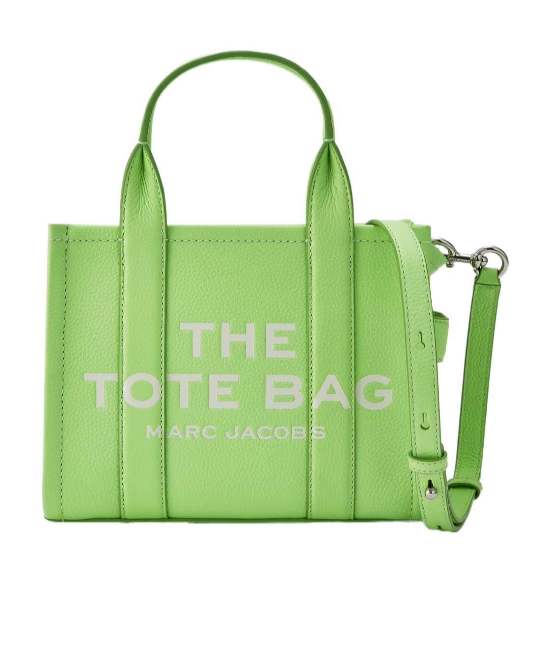Marc Jacobs Compact Leather Tote With Removable Shoulder Strap In Green