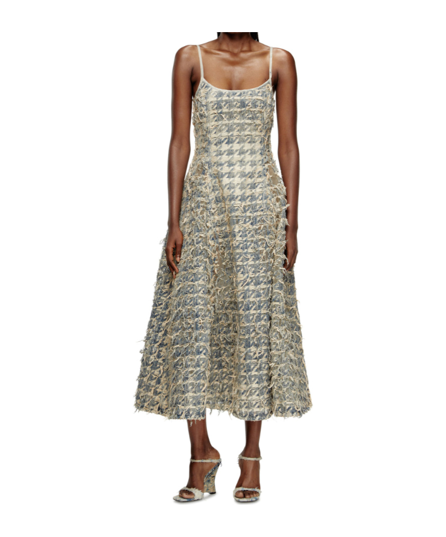Diesel Sleeveless A-line Dress Spaghetti Straps In Multi