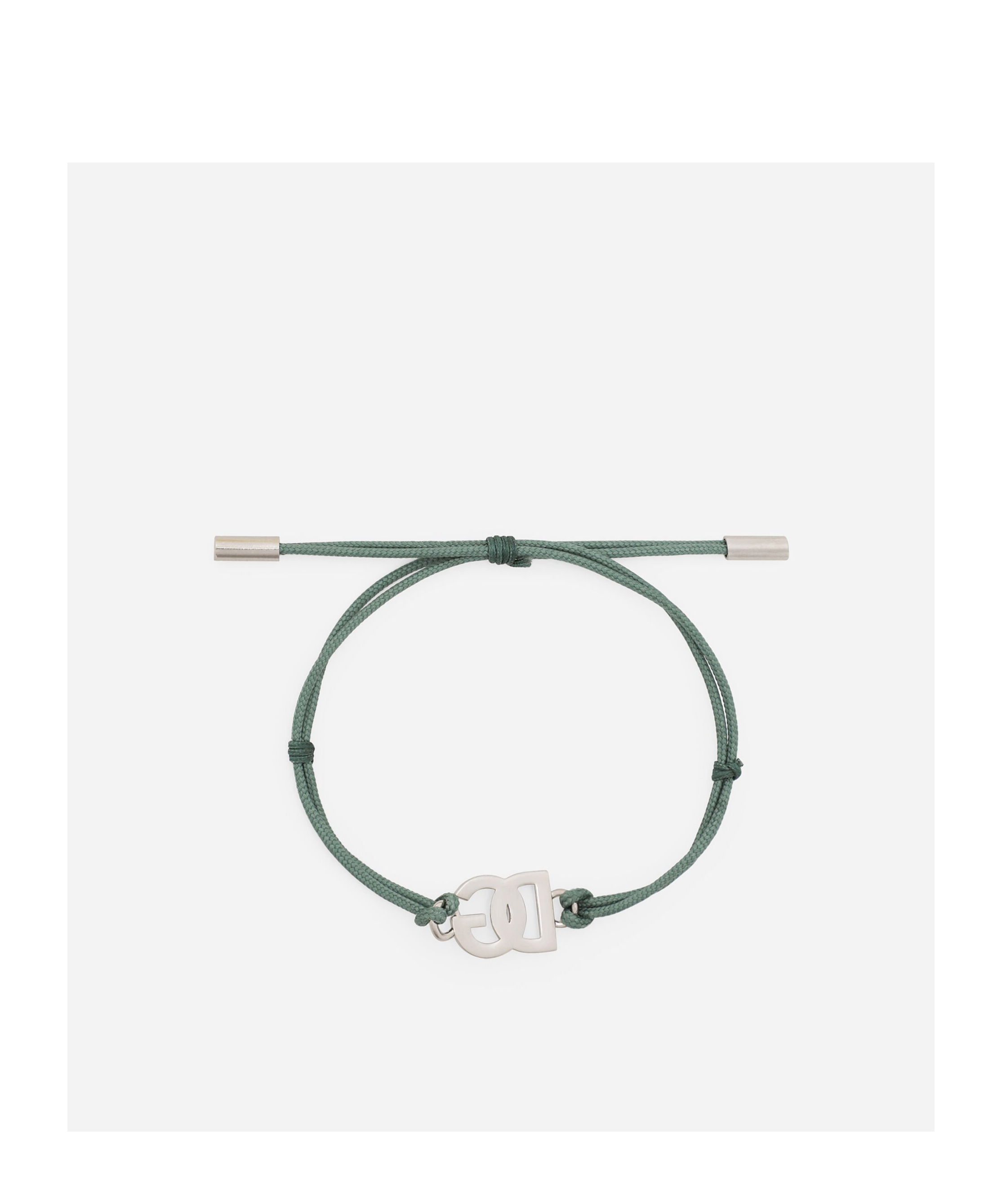 Dolce & Gabbana Dg Logo Charm Cord Bracelet In Green