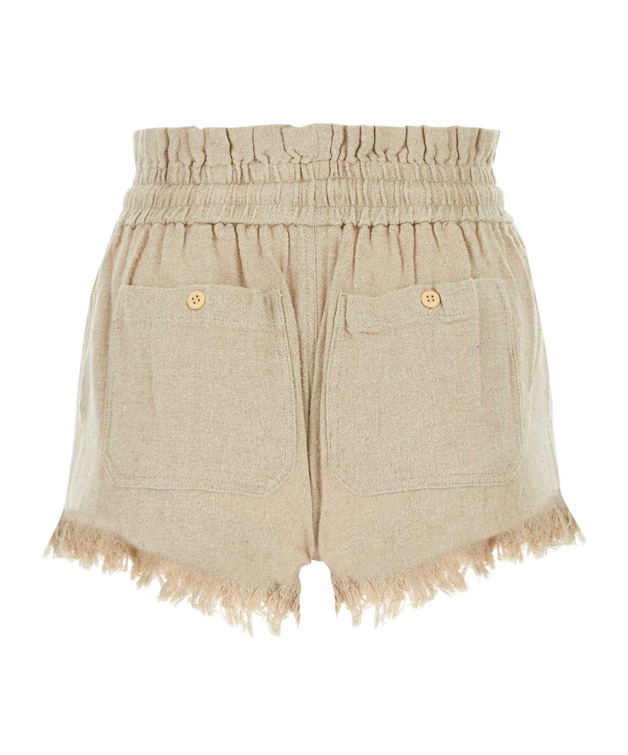 Isabel Marant Étoile Fringed Drawstring Shorts In Nude