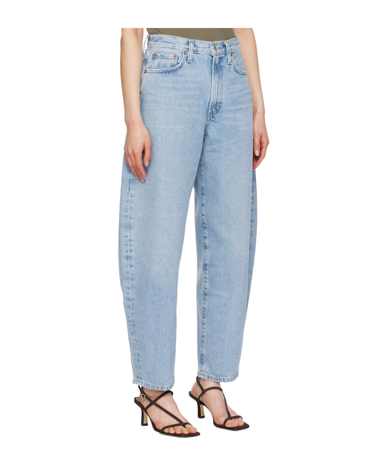 Agolde High Waist Denim Trousers In Blue