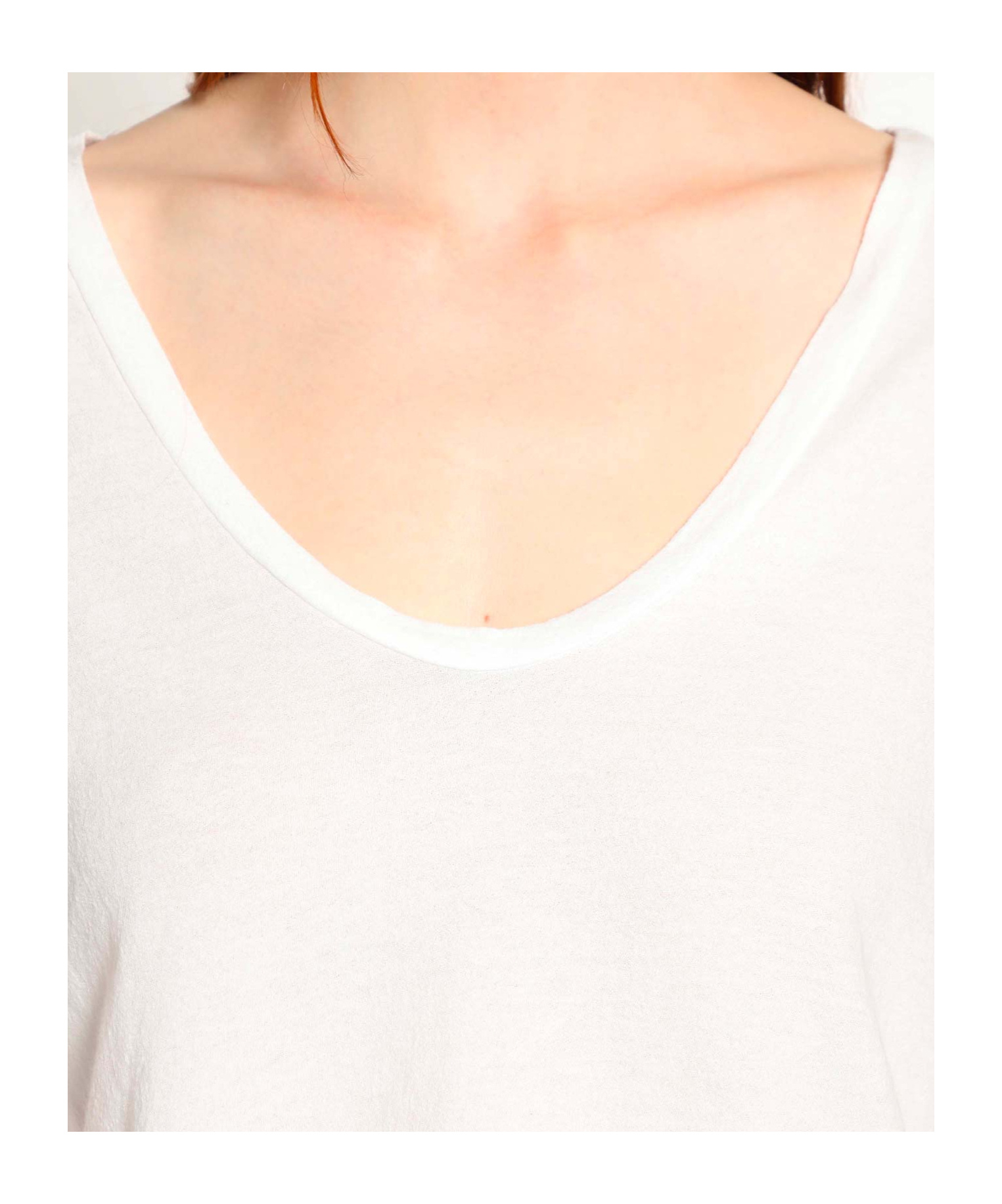 James Perse V-neck Long-sleeved T-shirt In White