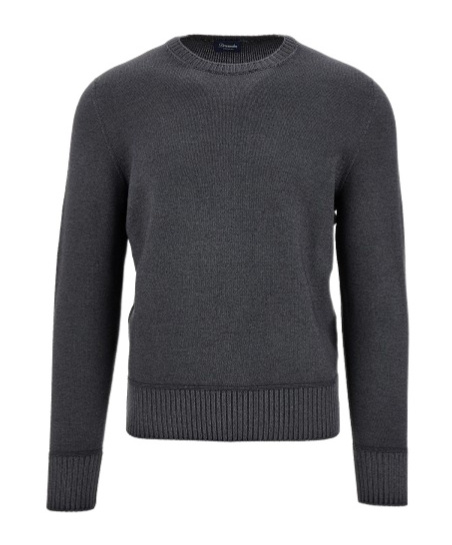 Drumohr Crew-neck Merino Jumper In Black