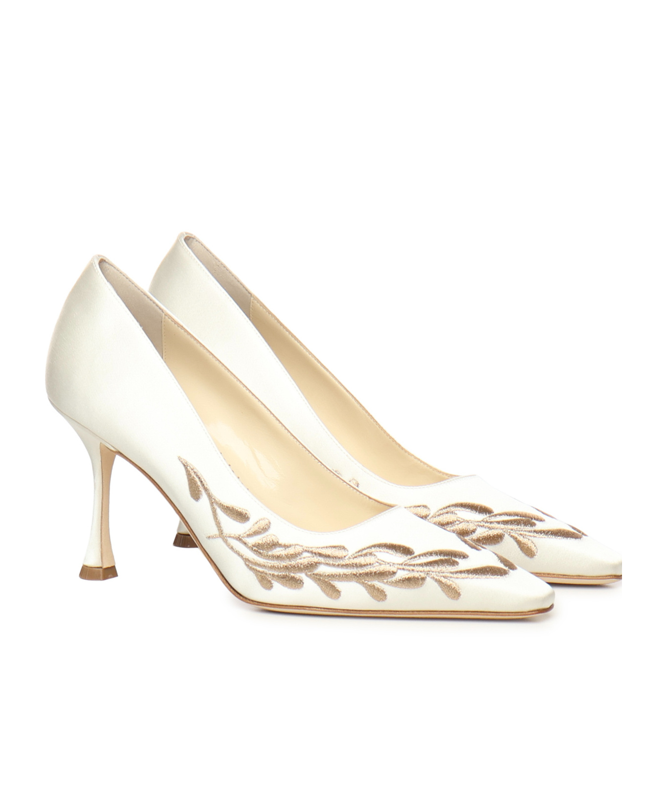 Manolo Blahnik Pointed High Heels In White