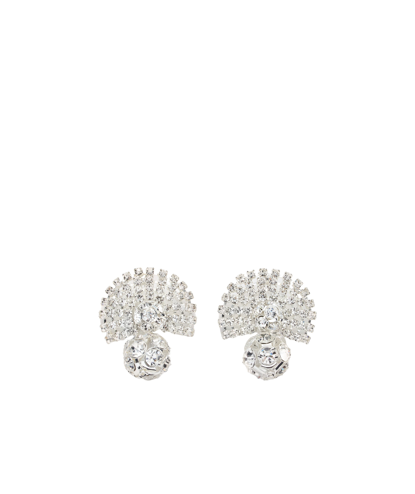 Magda Butrym Fan-shaped Silver Crystal Earrings In Silver