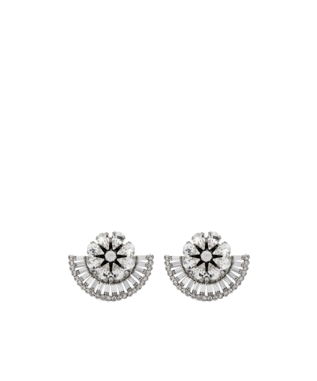 Alessandra Rich Crystal-embellished Clip-on Earrings In Gray