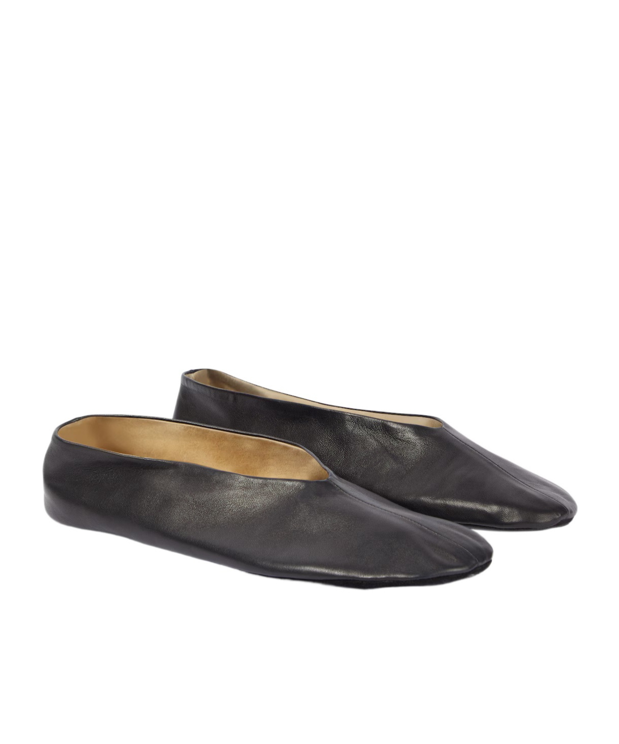 The Row Stella Nappa Leather Ballerinas In Black