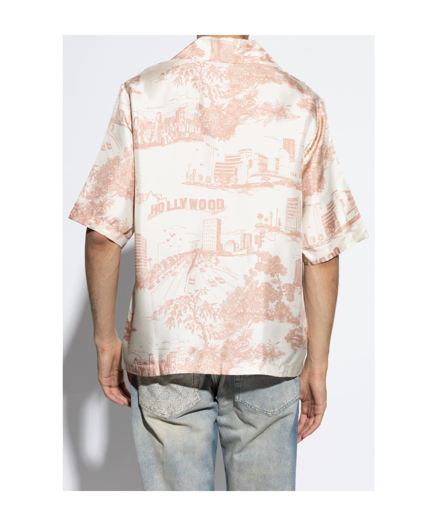 Amiri La Landmark Printed Short-sleeved Shirt In White
