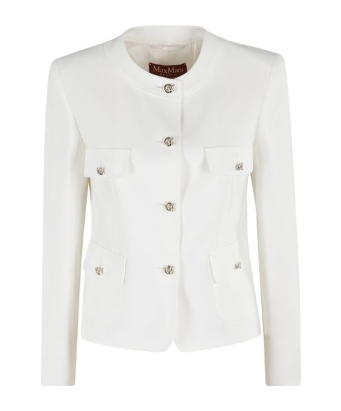 Max Mara Yana Cady Crop Jacket In White