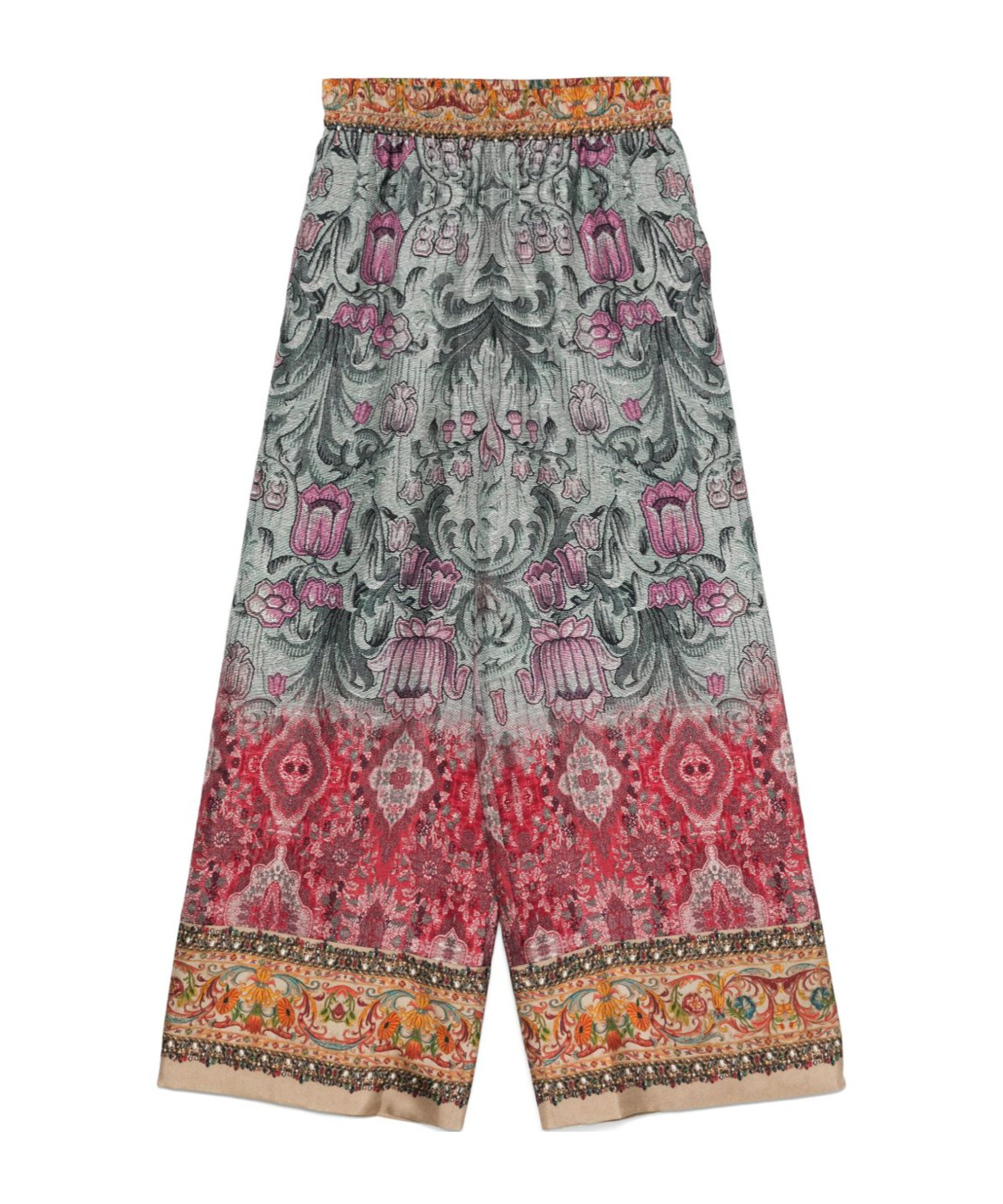 Pierre-louis Mascia Pierre Louis Mascia Printed Silk Trousers In Multi