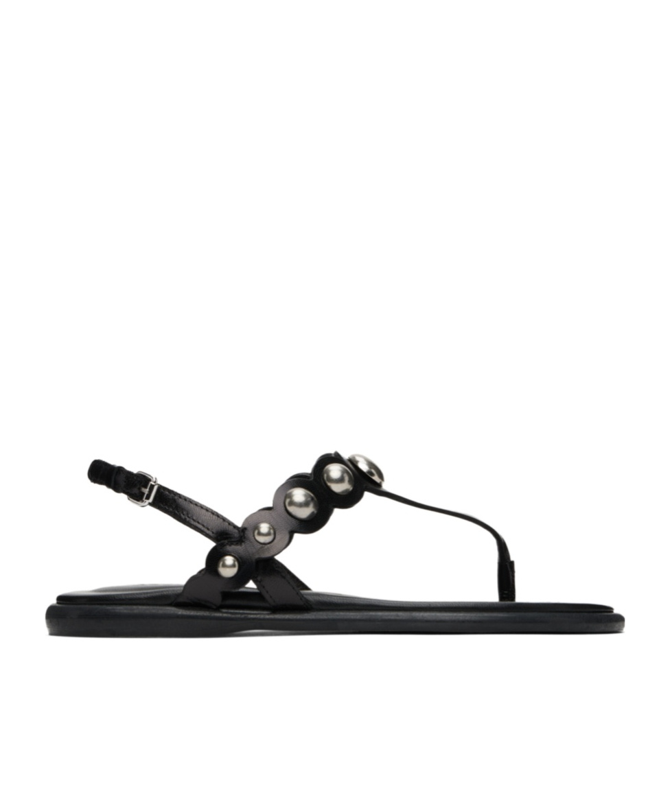 Isabel Marant Black Nya Flat Sandals In Black