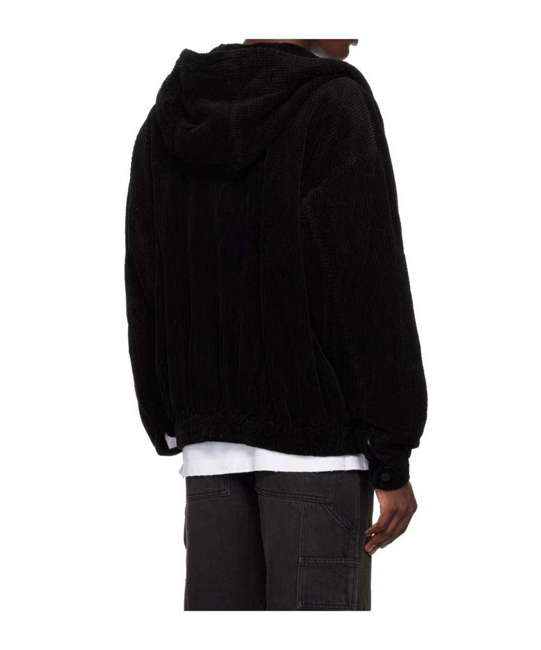 We11 Done Zippered Hooded Sweatshirt In Black