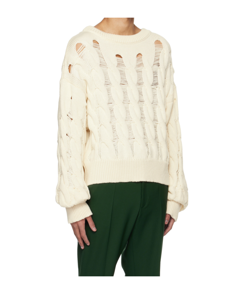 Egonlab Twisted Knitted Sweater In White