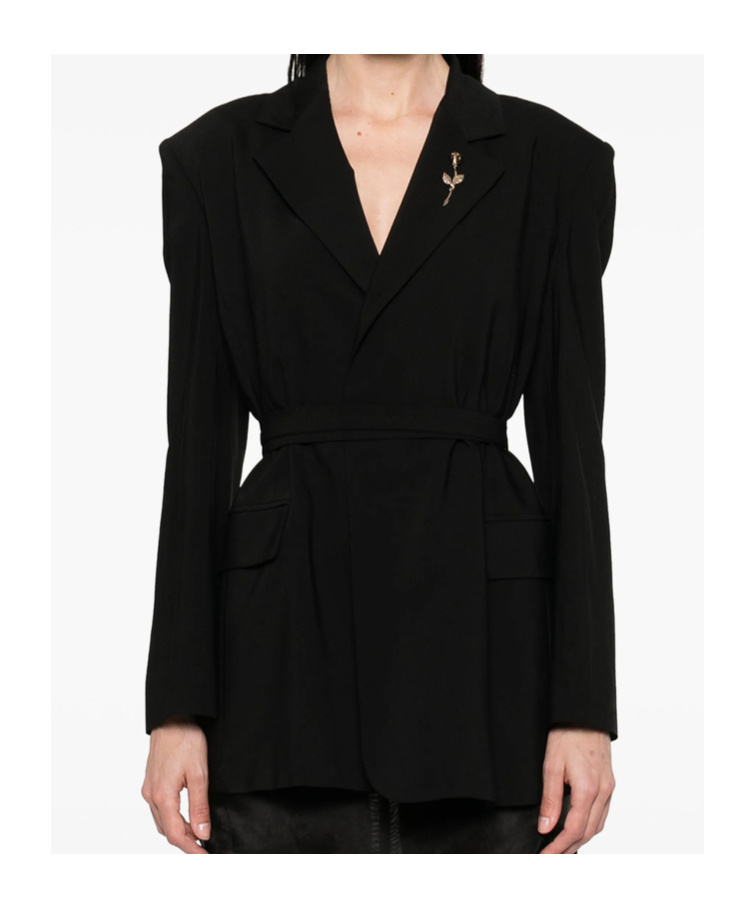 Shop Marella Long-sleeved Suit Jacket In Black