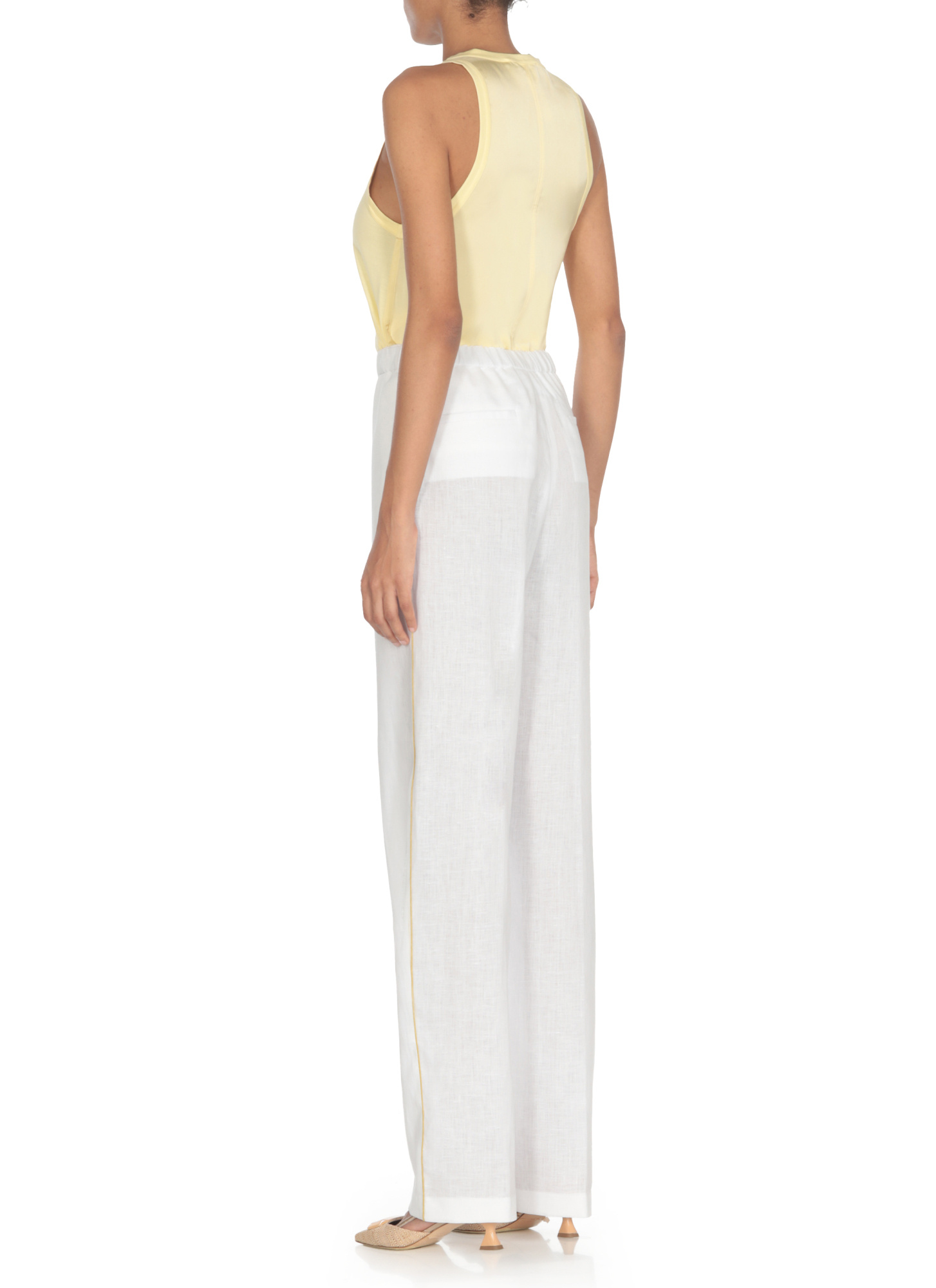 Fabiana Filippi Stretch Wool Jogging Track Pants In White