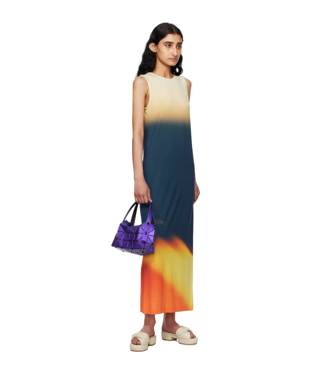 Issey Miyake Light Leak Round-neck Dress In Multicolor