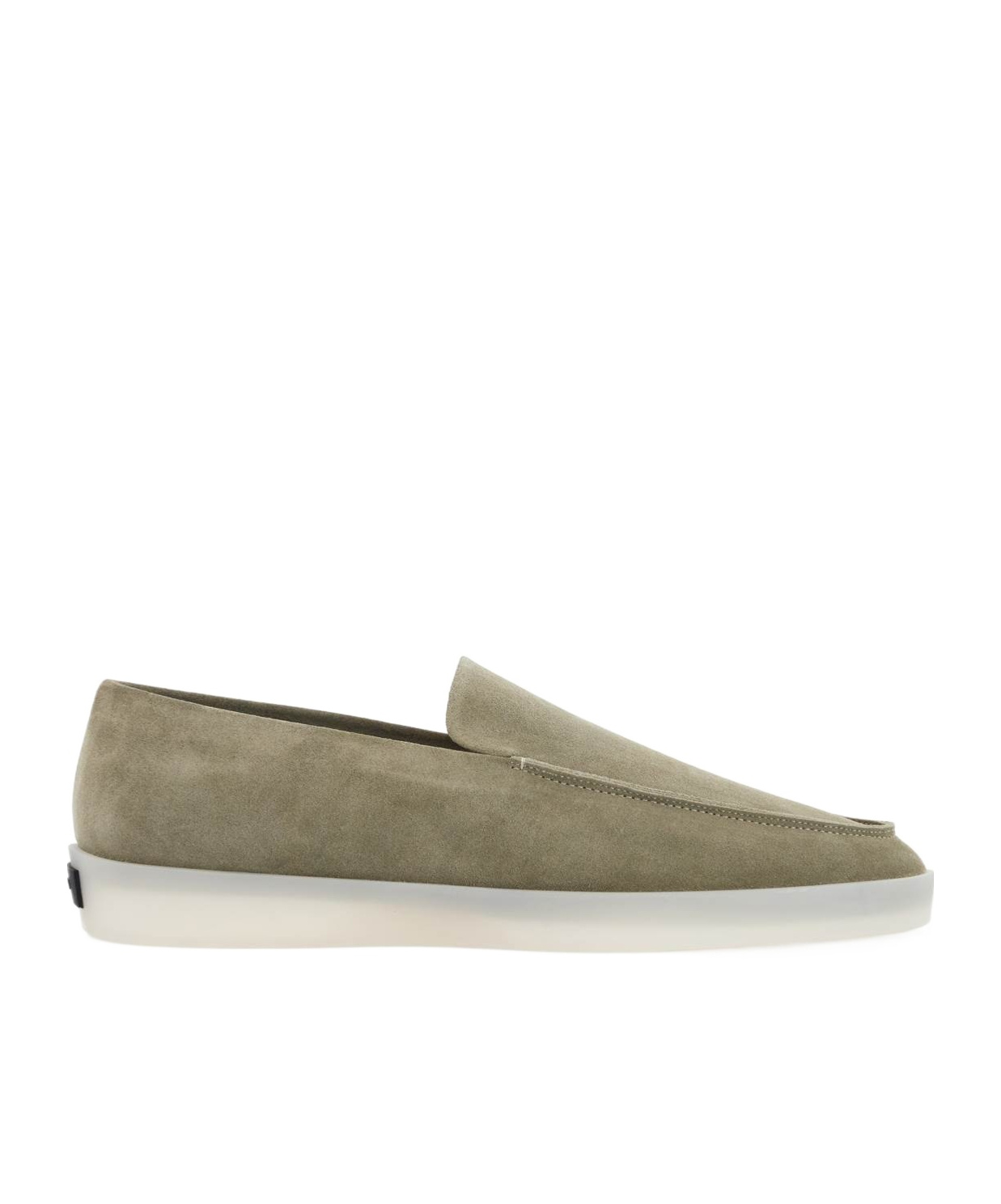 Fear Of God Logo Patch Suede Loafers In Green