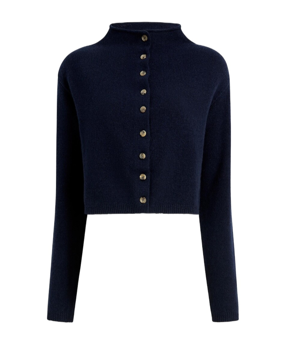 Khaite Annora Cardigan In Midnight Navy In Midnight Blue