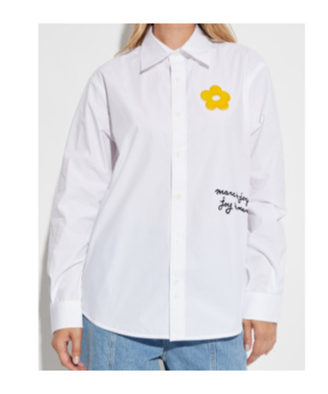 Marc Jacobs Cotton Shirt With Flower Patch In White