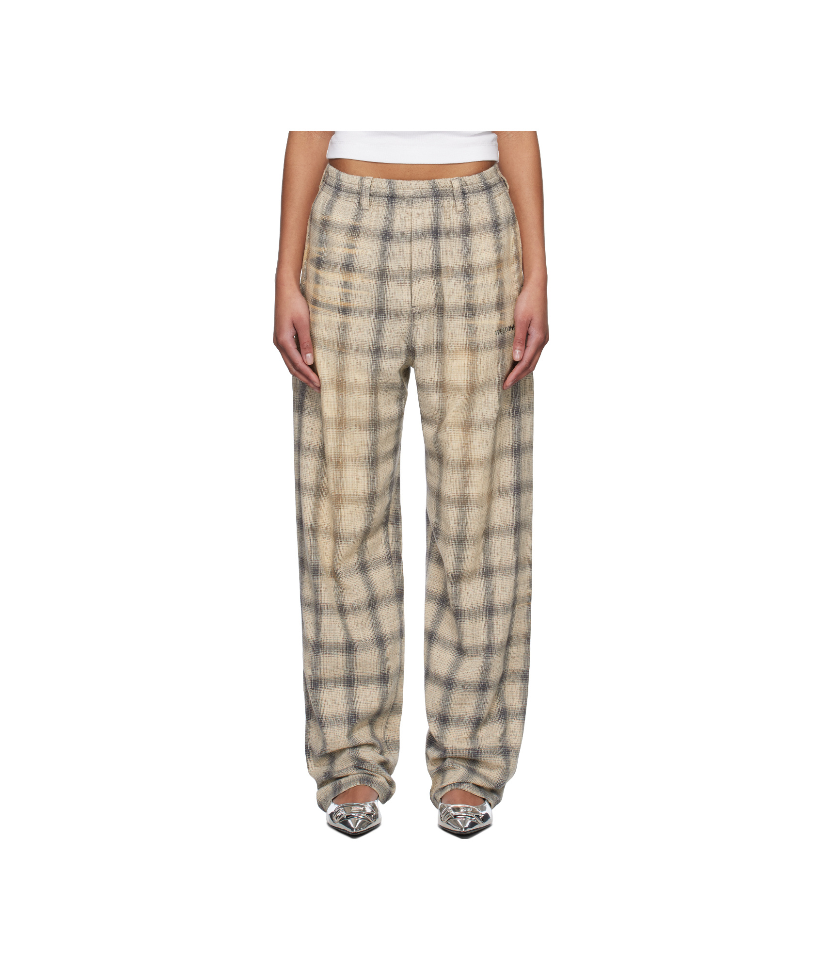 WE11 DONE PLAID CASUAL PANTS