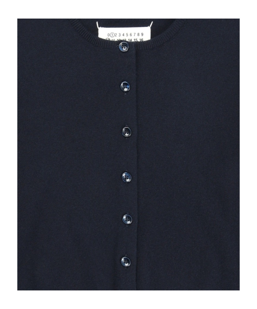 Maison Margiela Long-sleeved Knitted Cardigan In Black