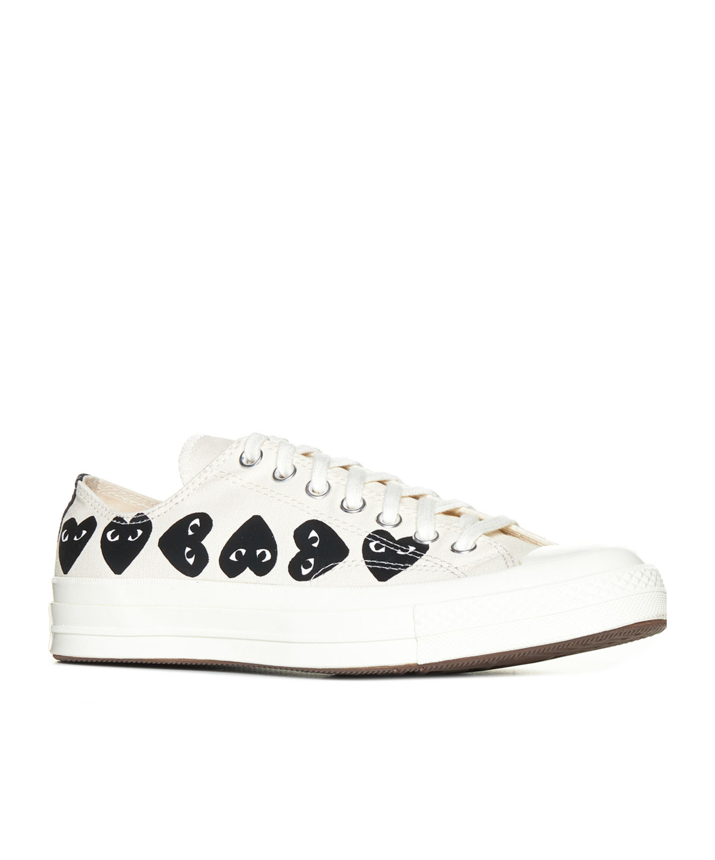 Shop Comme Des Garçons Play Round-headed Sports Shoes In White