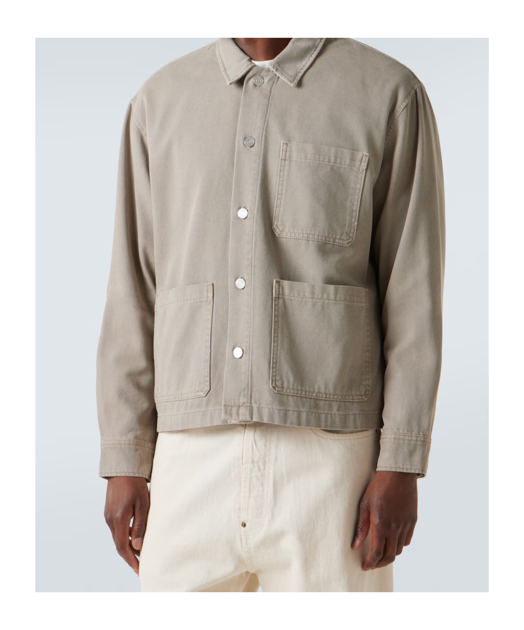 Frame Button-front Jacket In Gray