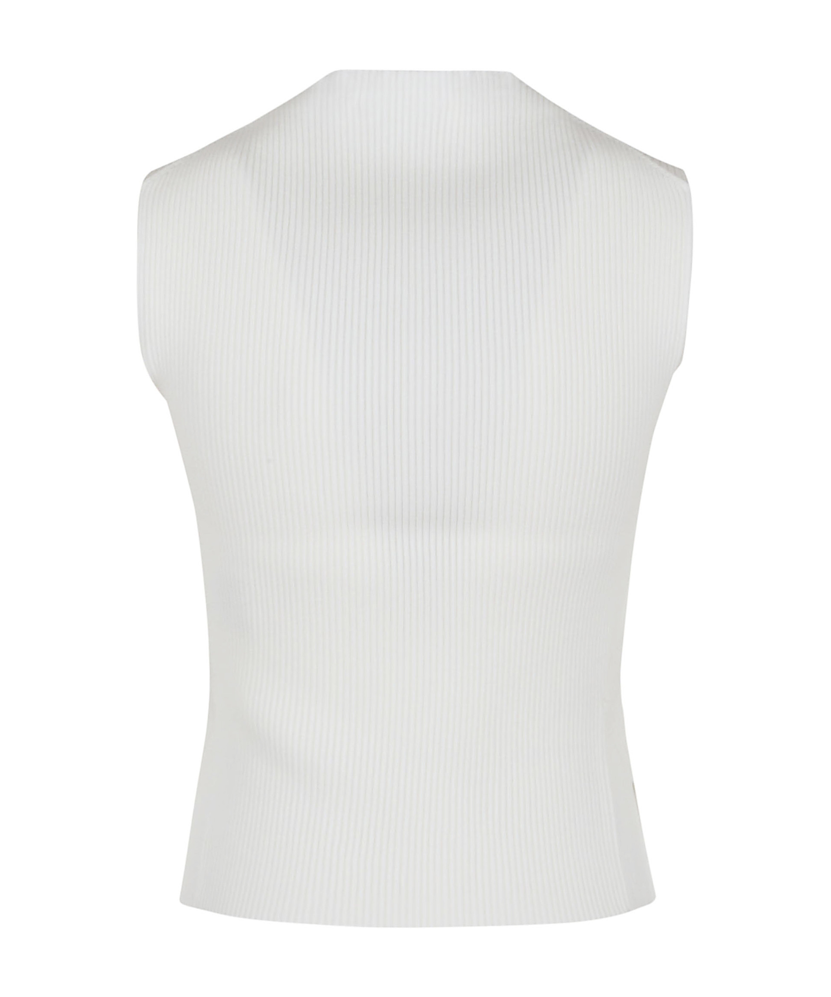 Shop Victoria Beckham Ribbed Tank Top In White
