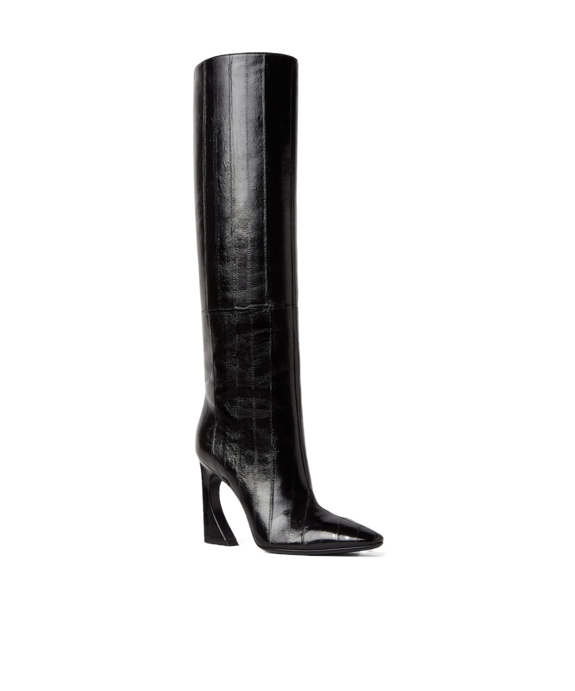 Fendi 95mm Arco Panelled Knee-high Boots In Black