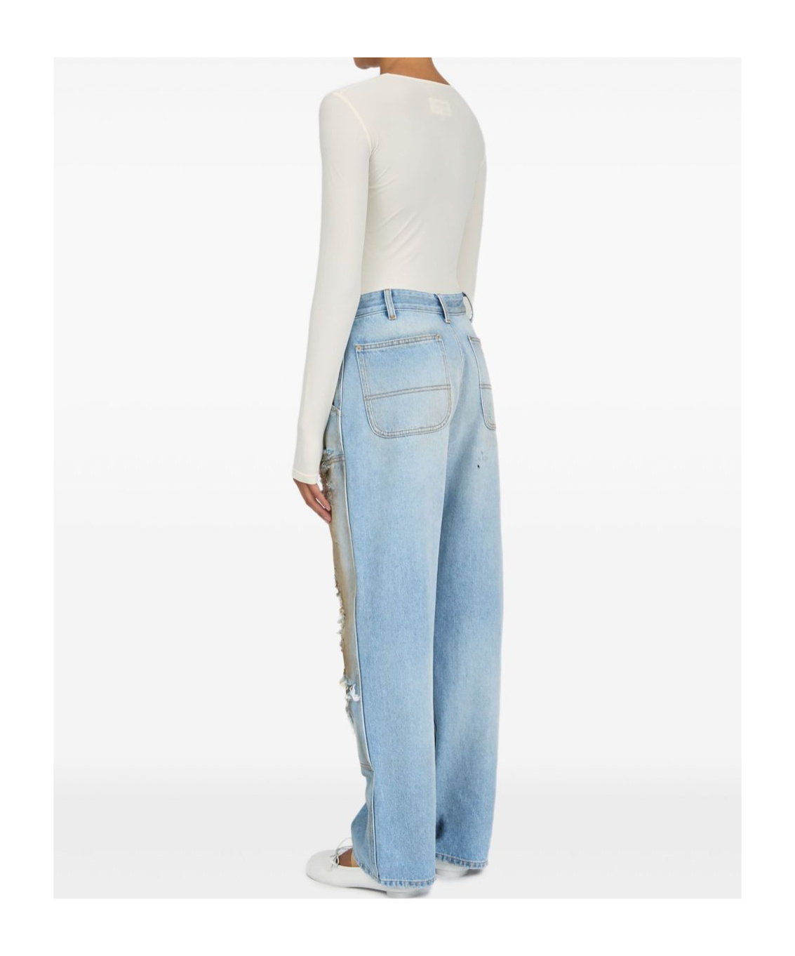 Mm6 Maison Margiela Used Denim Jeans In Blue