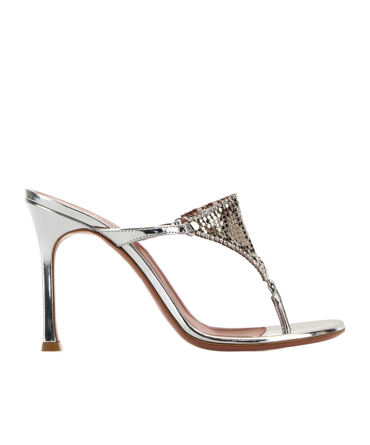 Amina Muaddi Clim-toed High-heeled Sandals In Silver