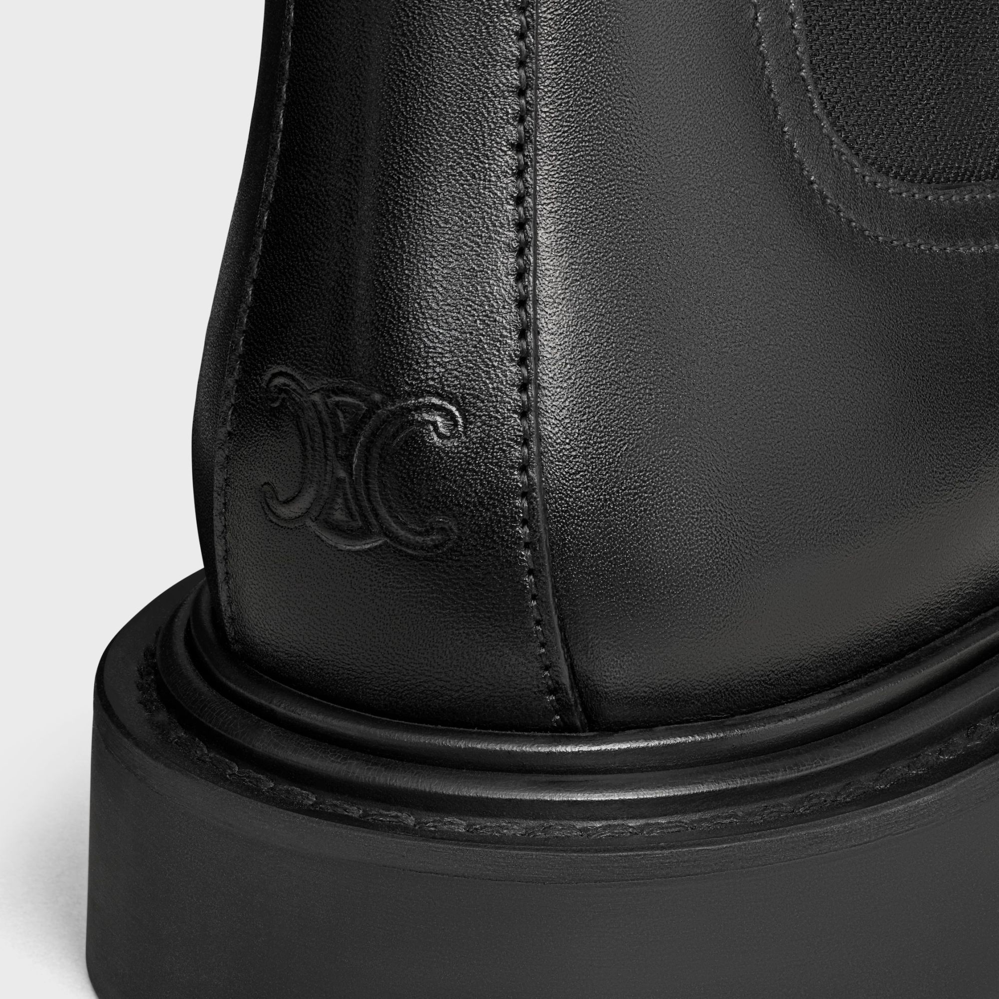 Celine Universite Chelsea Boot  In Shiny Bull In Black