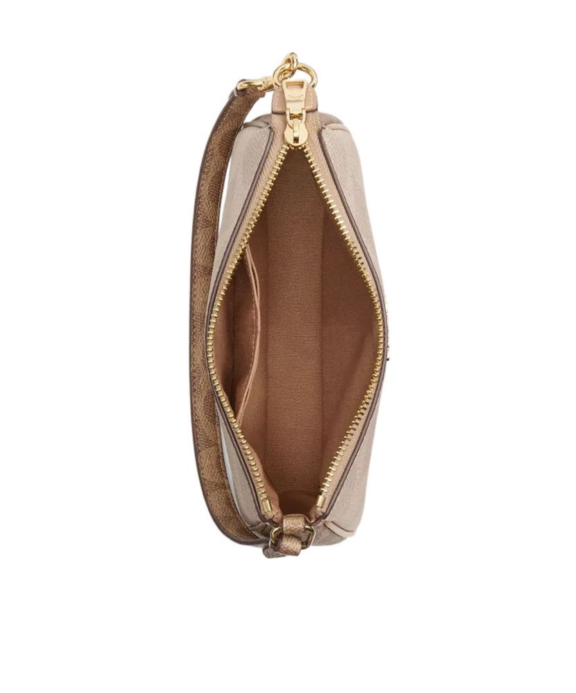 Coach Nolita 19 In Blocked Signature Canvas In Gold/sand/tan