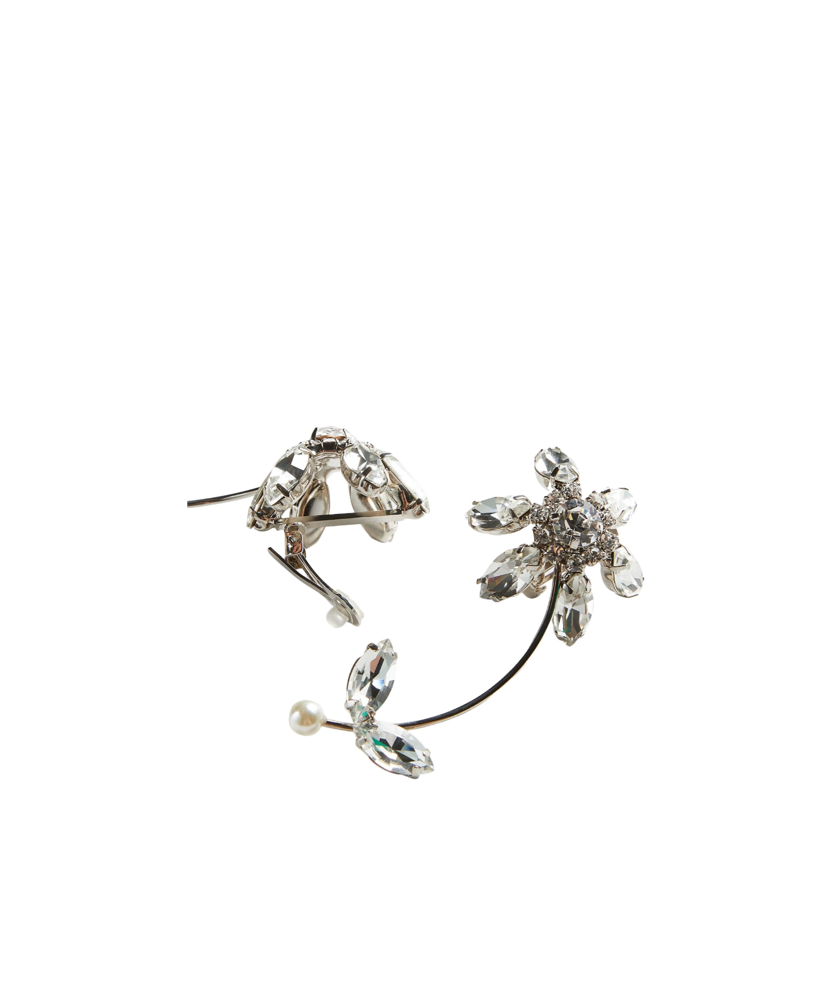 Dsquared2 Floral Crystal Earrings In White