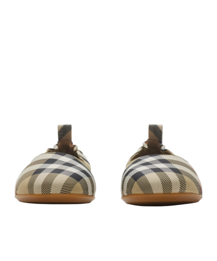 Burberry Ballerina Beige Check Pattern In Brown