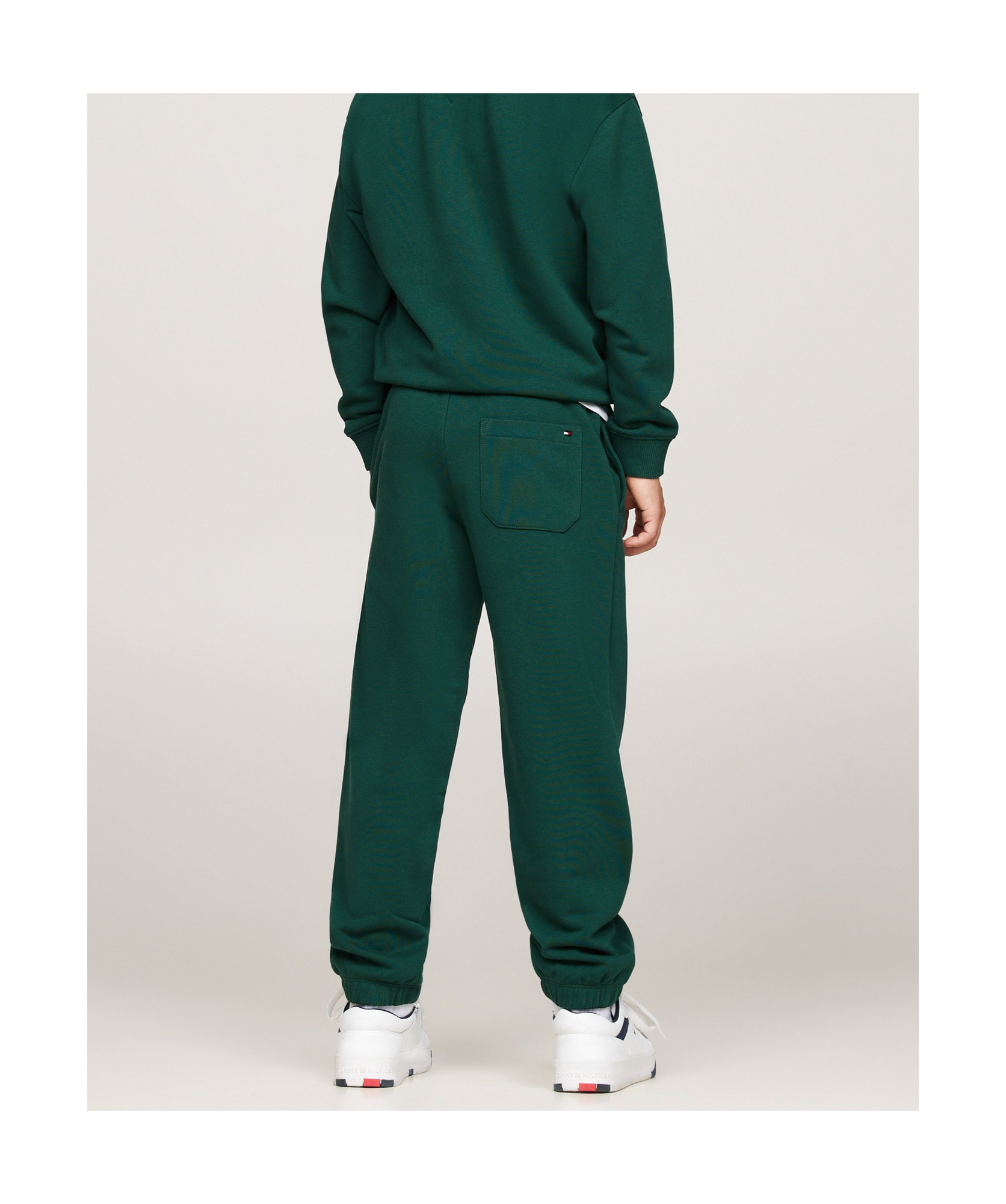 Tommy Hilfiger Flag Embroidery Cuffed Joggers In Green