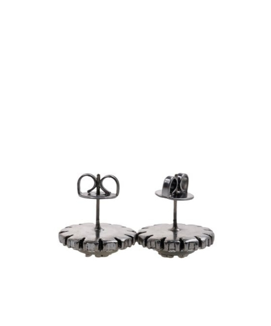 Tory Burch Double-t Crystal Earrings In Gray