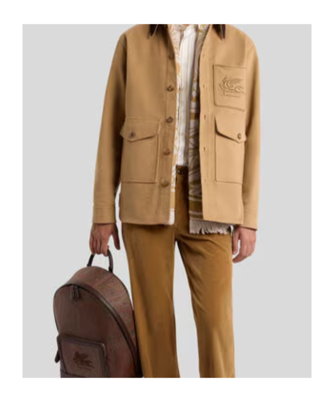 Etro Stylish Jacket With Chest Pocket And Flap Pockets In Brown