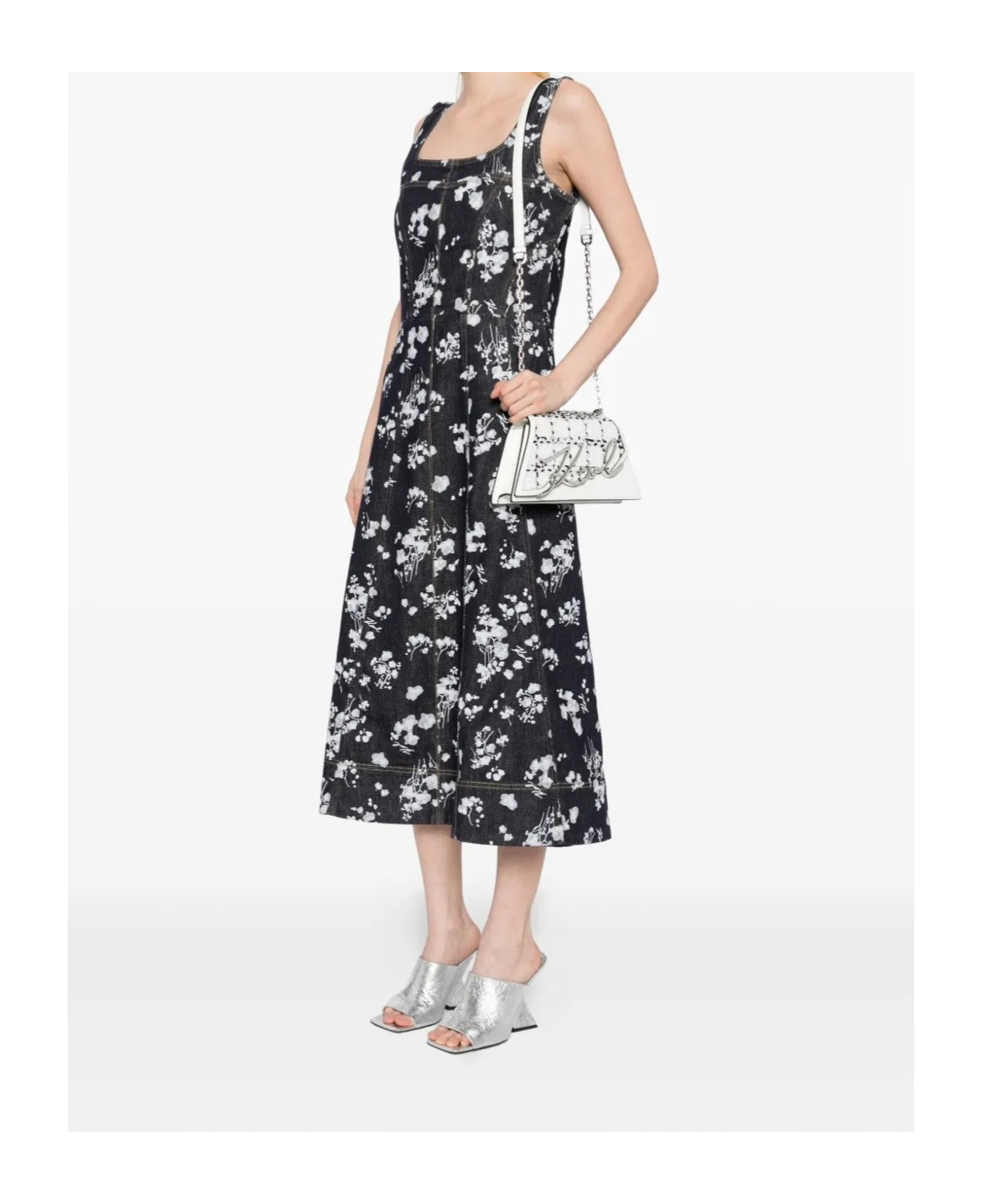 Karl Lagerfeld Signature Crossbody Bag In White