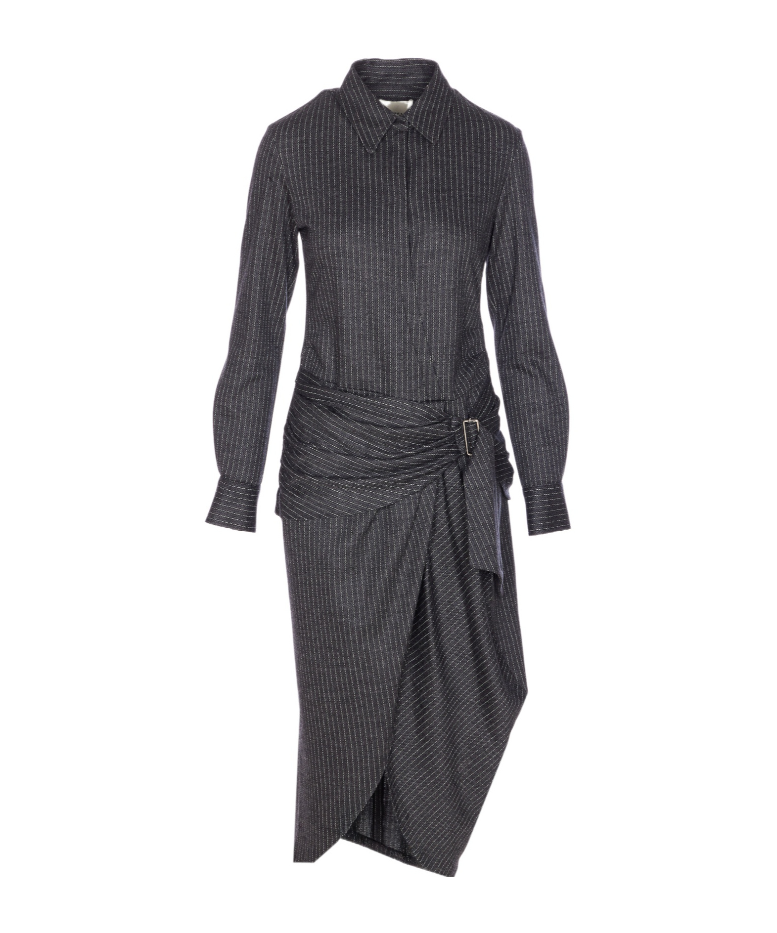 Isabel Marant Wrap Dress With Belted Waist And Stripes In Black