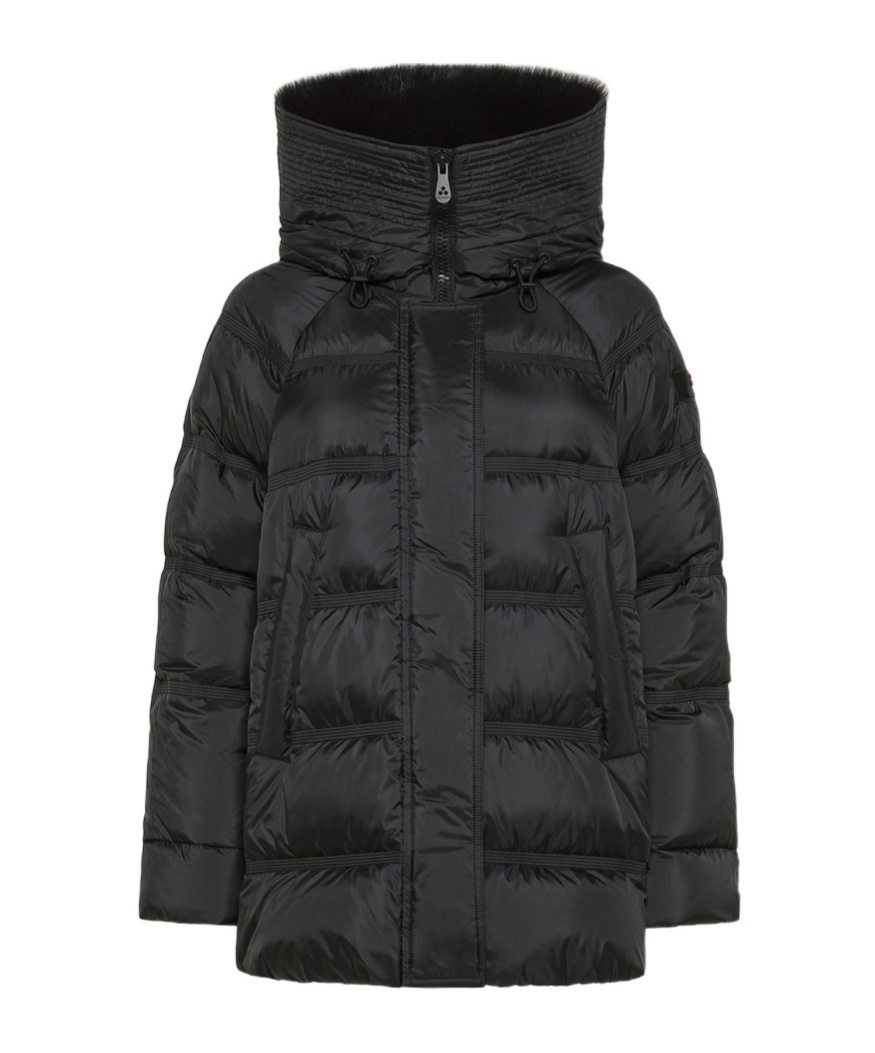 Peuterey Puffer Jacket With Fur Trim In Black