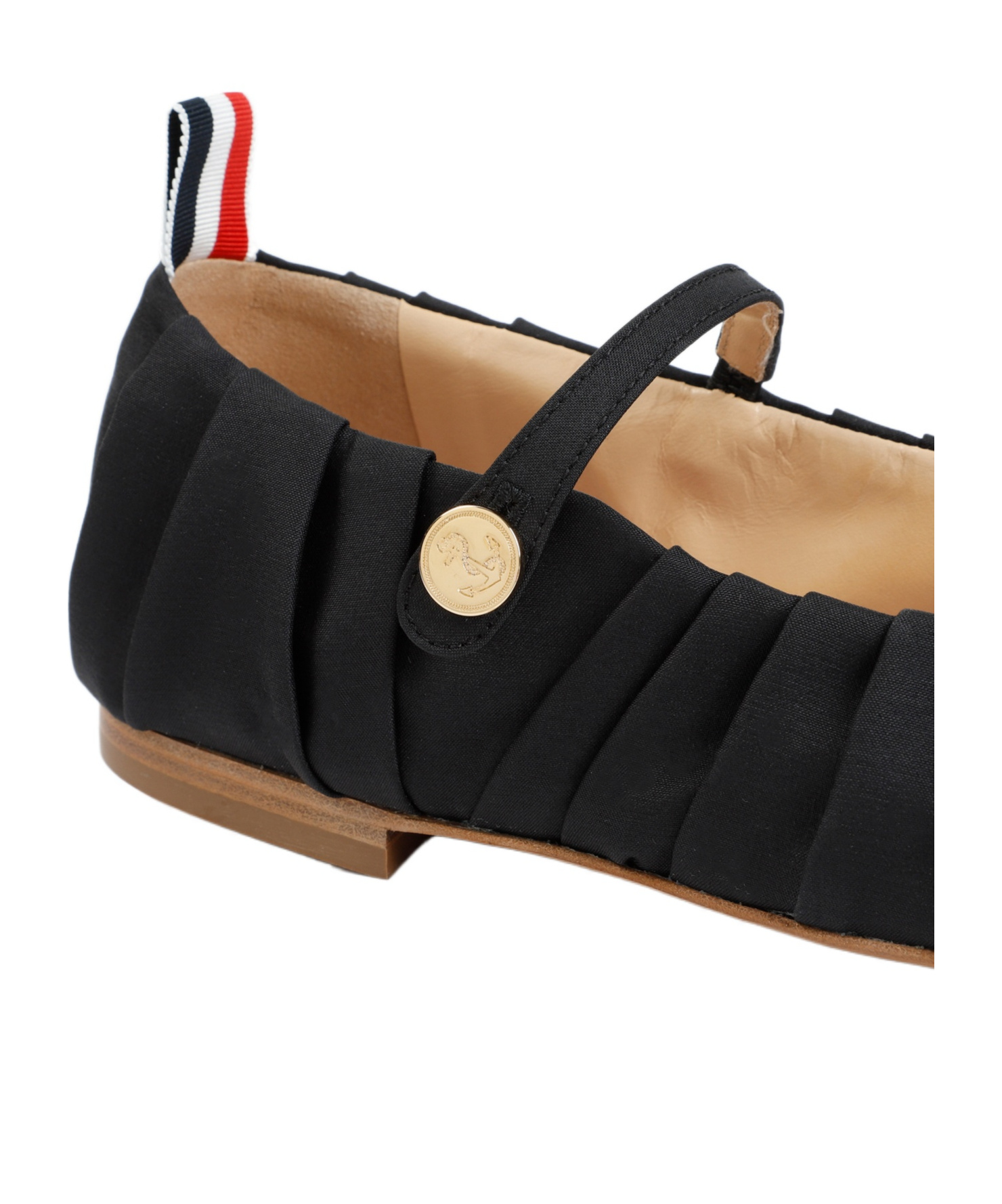 Thom Browne Pleated Ballet Flats In Black