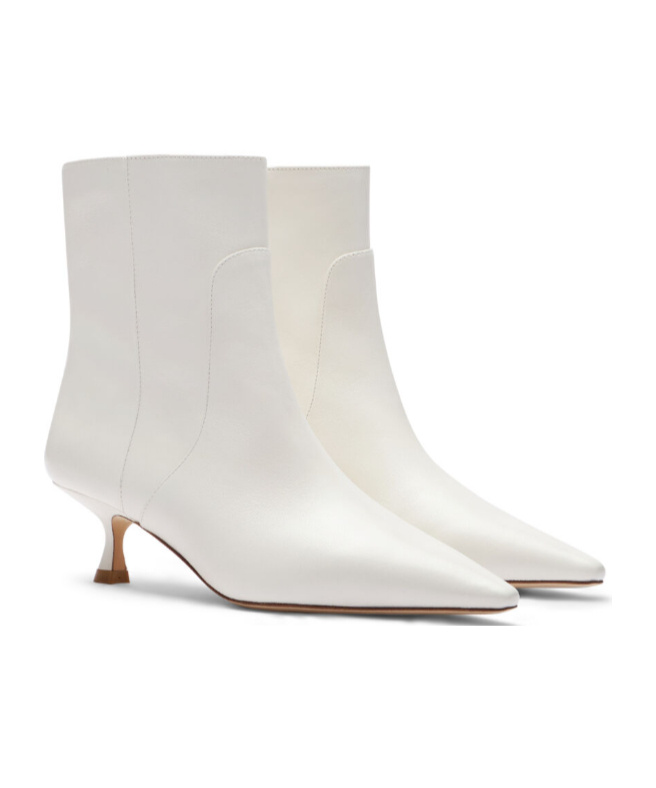 Stuart Weitzman 50mm Naomi Ankle Boots In White
